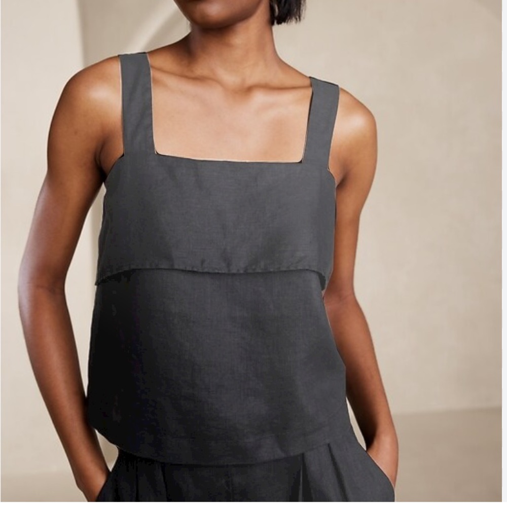Banana Republic Mia Square Neck Linen Tank